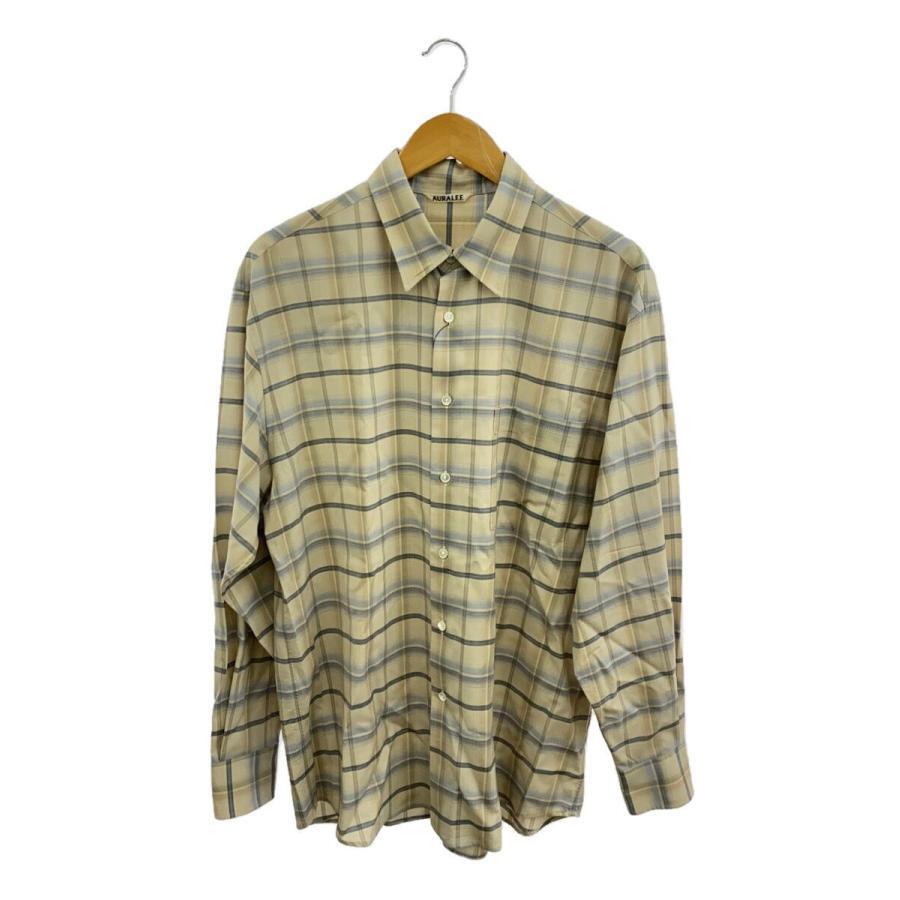 AURALEE 24SS SUPER LIGHT WOOL CHECK SHIRT Check Size: 4 Beige Men 