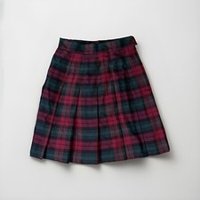 Vintage Stringbean Plaid Skirt Size 7 School Uniform Green Red Plaid