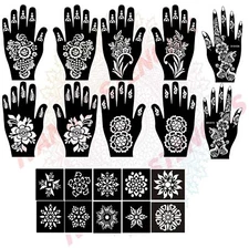 Mehndi Tattoo Stencil Henna Design Stencils Kit Women & Girls Set of 20 Pcs