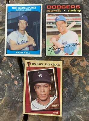 Maury Wills Baseball Cards. Los Angeles Dodgers