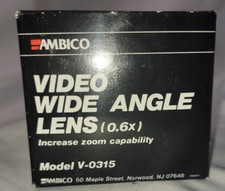 Ambico Japan V-0315 Video Fish Eye Lens 0.6X Wide Angle w/maunual