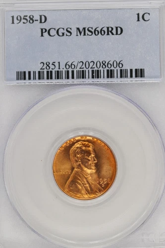 1958 D Lincoln Wheat Cent PCGS MS66 RD *DoubleJCoins* JL1100-266