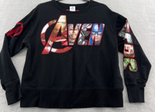 Disney Sweatshirt Youth Medium Marvel Avengers Black Long Sleeve Crew Neck