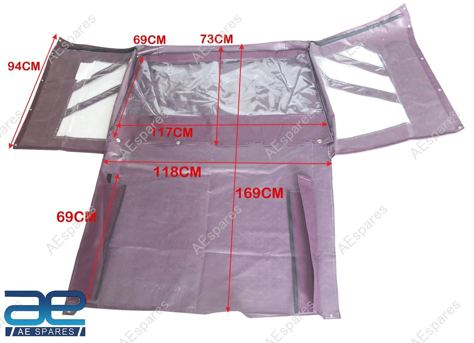Short Body Soft Top Roof Cover Dark Maroon For Suzuki Samurai Sj410 SJ413 view 2
