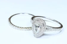 Diamonds Direct Pear Cut 14k Engagement Ring Set