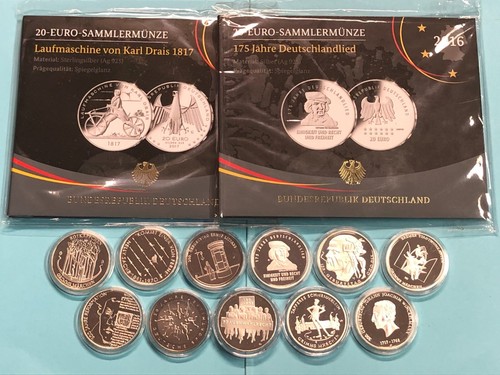 Deutschland Germany 20 Euro 2016-2025 PP, 18g 925er Silber, Ø32,5mm, AUSWAHL (S2 - Bild 1 von 76