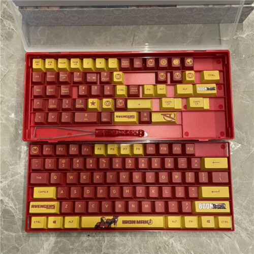 Ensemble de casquettes Marvel Limited Iron Man profil cerise PBT pour clavier mécanique - Photo 1 sur 4