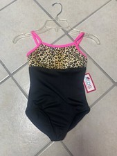 Kids Size Intermediate 6X Leopard Animal Print Dance Gymnastics Leotard NWT