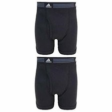 Adidas Boys Black Athletic Comfort 2-Pack Boxer Briefs Size Medium L142926