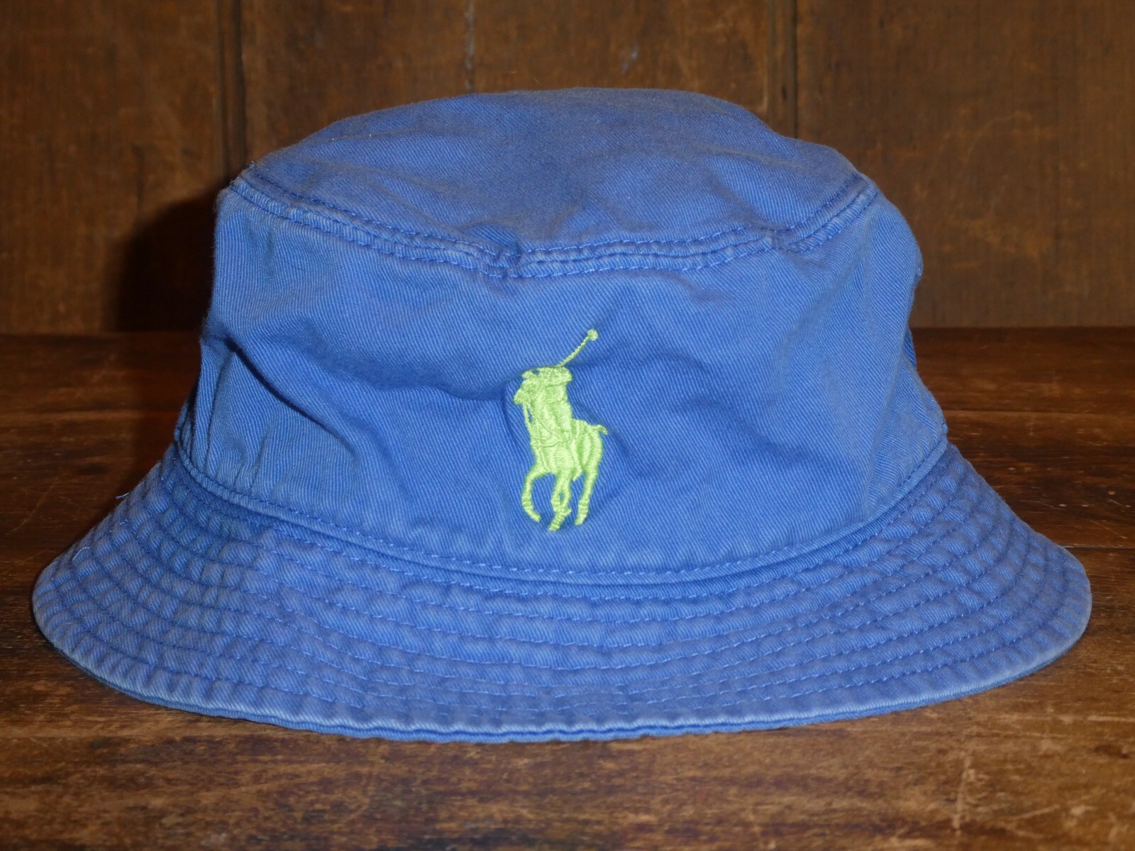 CAPPELLO RALPH LAUREN PONY BAMBINO RAGAZZO BLU SPIAGGIA SECCHIELLO TAGLIA 4 7 ANNI OTTIMO