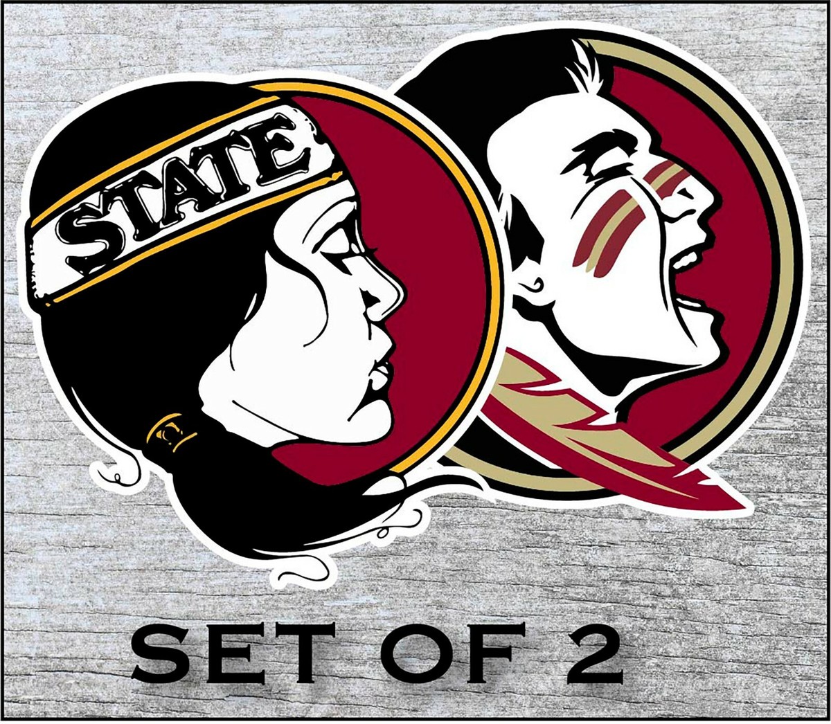 Autocollants Vinyle Florida State Seminoles - Lot De 2 - Pour Cornhole, Voiture, Camion
