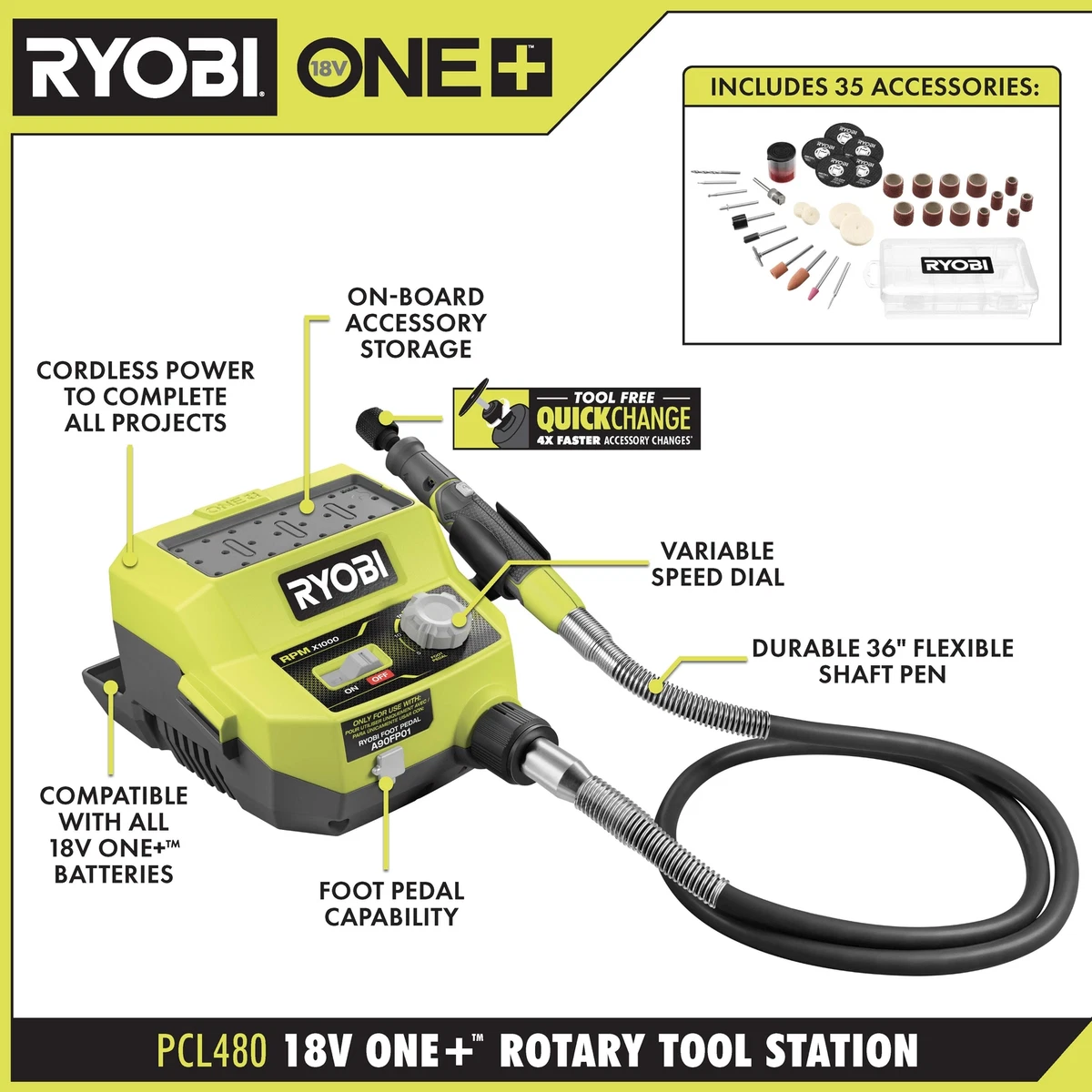 Ryobi 18v one+ online cordless rotary tool