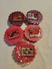 (5) Lot Yankee Candle Wax Potpourri Tarts Shades Of Red 0.8 Oz 