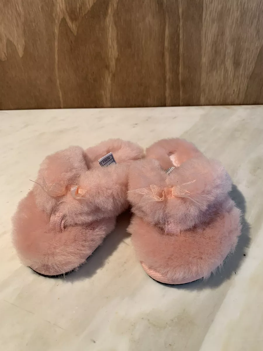 Ugg Fluff Flip Flop Baby Toddler Child Pink Shearling US 10 New