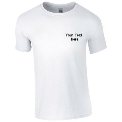Personalisiertes individuell besticktes Gildan ringgesponnenes T-Shirt Text Hirsch Do Henne GD001