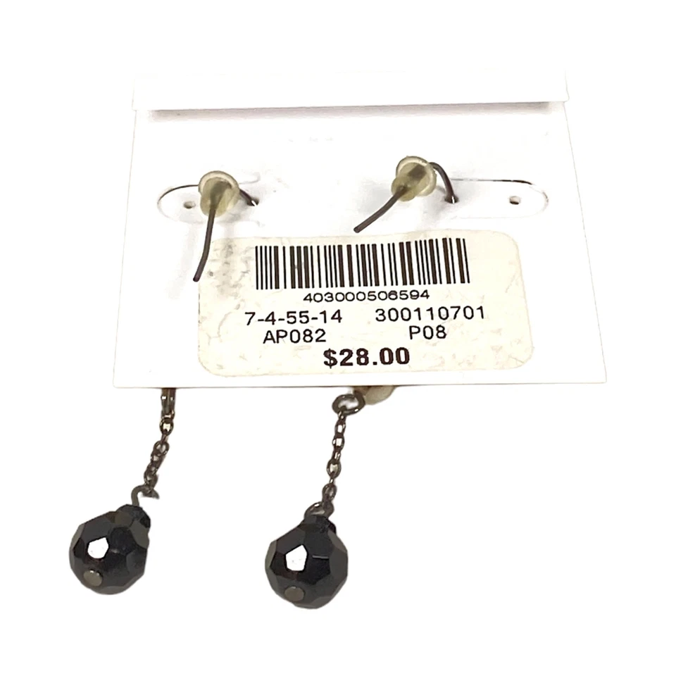 WHBM Earrings Drop Dangle Long Black White Art Deco Flapper Girl Jazz Style Gift — 第 2/4 张图片