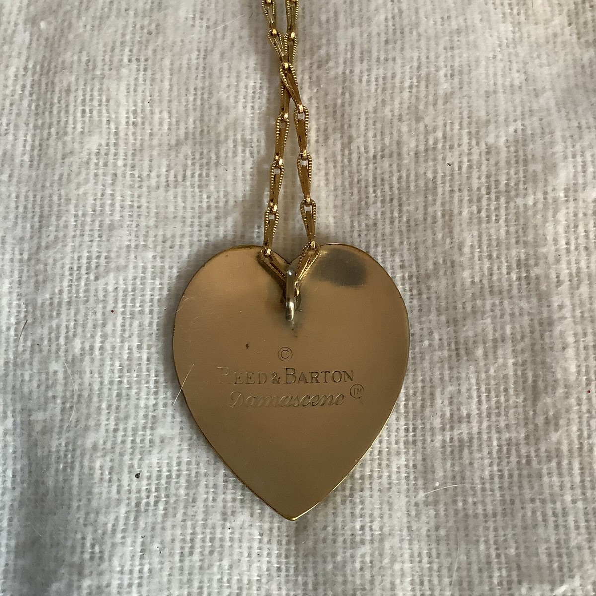 Vintage Reed & Barton Damascene Pendant Necklace View 2
