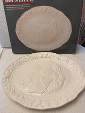 Bountiful Oval Turkey Platter Large Serving Platter ThanksgivinG 17 X 13