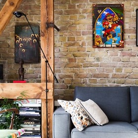 SUPER MARIO BROS POSTER ART Print on Metal Tin Sign Retro Gaming Arcade 8bit NES