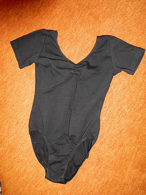 Super  Body Suit Tight Halbarm Gr.146/152 SANSHA Dance Line schwarz 92% Cotton