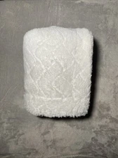 Runt 1478 Baby Blanket Wavy Zig Zag Lines Reversible Solid White Plush Lovey