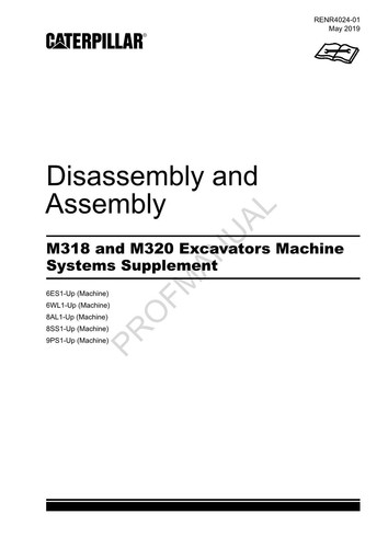 Caterpillar M318 M320 Excavator Machine System Suppl Disassembly 