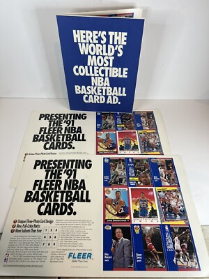 Presenting The  91 Fleer NBA Basketball Cards, Fleer Card Sheet Ad 1991 Lot Of 3