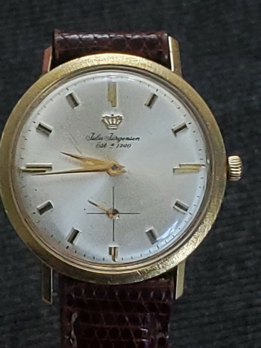 Jules Jurgensen 14K Solid Gold Swiss Manual Men's Watch Working