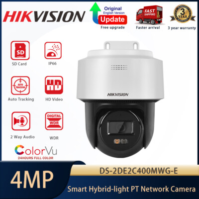 Hikvision DS-2DE2C400MWG-E 4MP Smart Light PT Camera 2-Way Audio Auto-tracking