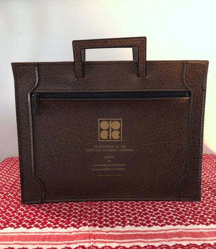 Saudi Arabia OPEC Commemorative Leather Briefcase 1978 Aramco