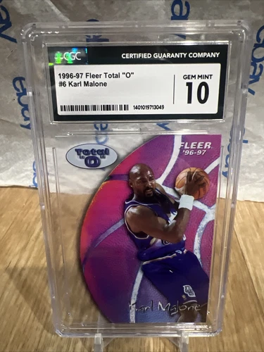 1996 Fleer TOTAL O Acetate KARL MALONE Card 6 Graded Cgc 10 Gem Mint