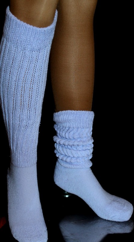 Lt. Blue Slouch Socks Hooters uniform drag queen Showgirl Warm Cozy Cute Ski gym