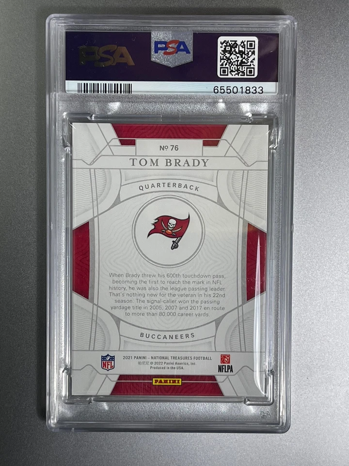 Tom Brady 2021 Panini National Treasures #/25 Holo Silver Platinum PSA 9 #76 - Image 2 of 2