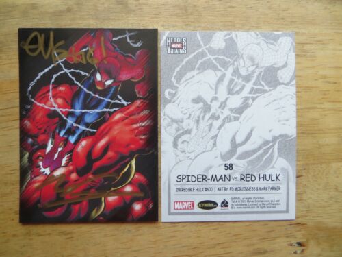 2010 HEROES & VILLAINS RED HULK CARD SIGNED BY ED MCGUINNESS & MARK FARMER, POA - Picture 1 of 1
