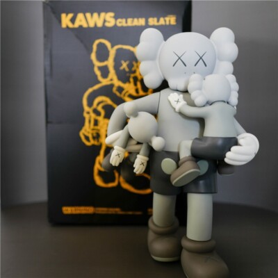 NEW Kaws Clean Slate 40cm Grey Vinyl Figurine Carrying kids | eBay