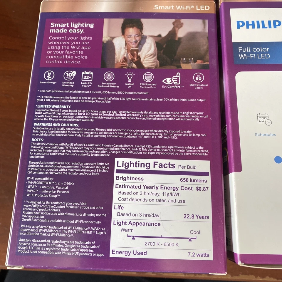 Philips Smart Wi-Fi LED Flood Light, Full Color 65W, 4pack - Image 4 of 4