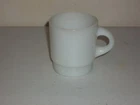 Vintage Anchor Hocking Fire KIng White Milk Glass Stackable Mug Cup Nice L@@K
