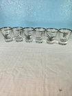 Set of 6 Vintage Canvasback Duck Shot Glasses Silver Trim 2.5"