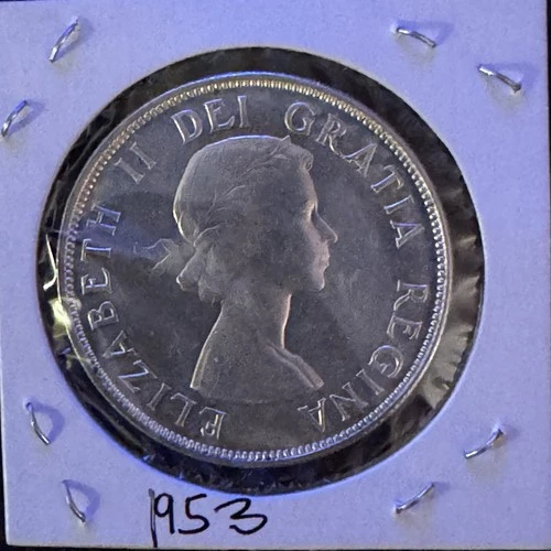 1953 Canadian 80% Silver Dollar Elizabeth II Uncirculated Coin
