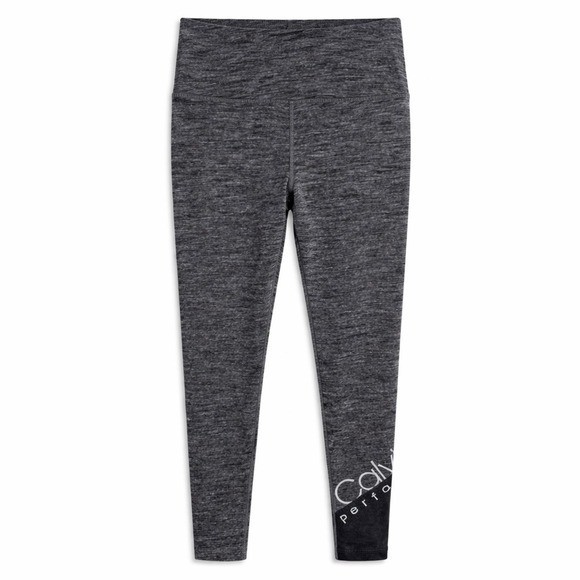 Calvin Klein Performance Woman's NWT Heather Grey High Waist Logo Leggings XS thumbnail 2