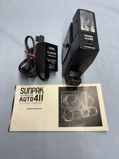 Sunpak Thyristor Auto 411 Electronic Flash Unit Untested WITH MANUAL