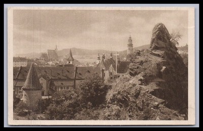 Postcard Krumlov vom Rabenstein-Czech Republic