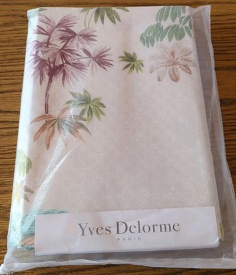 NWT Yves Delorme Paris LAOS 100% Organic Cotton Queen Duvet Cover Floral France