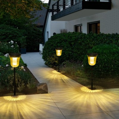 6 Pack Solar Pathway Lights, 200 Lumens, Waterproof, 2 Modes, Auto On/Off