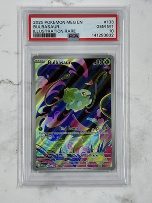 2025 Pokémon Bulbasaur Art Rare 2025 Pokémon Mega Evolution BULBASAUR Illustration Rare #133 PSA
