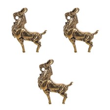 3 Pack Ornements De Chef Figurines Moutons Du Zodiaque Statue Laiton