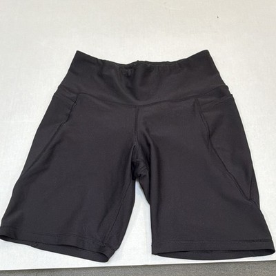 Old Navy Active Powersoft Women's High-Rise Biker Shorts Black Solid Knit L