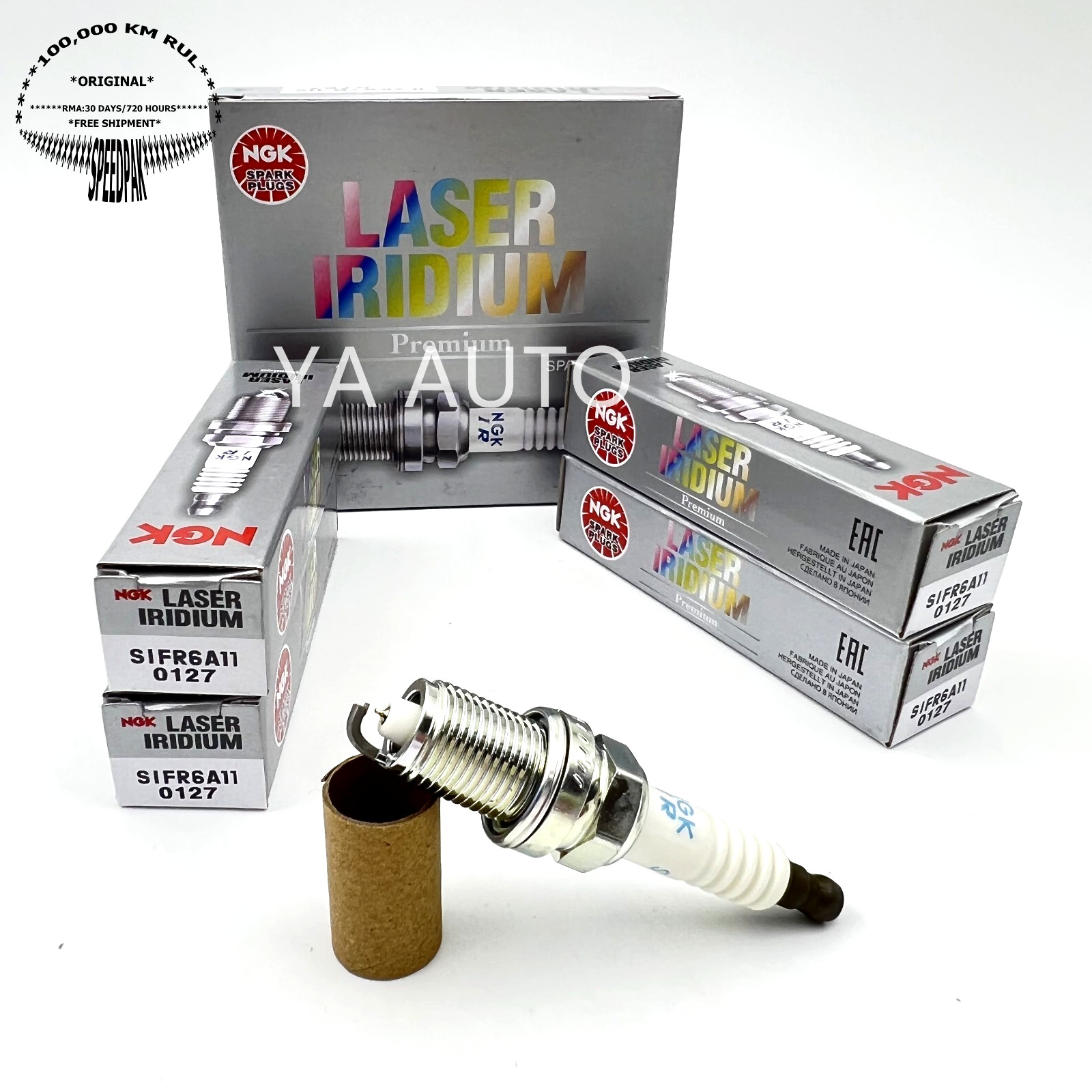 NGK SIFR6A11 Laser Iridium Premium Spark Plug For 2010-12 Legacy 2.5 GT, 4-Pack