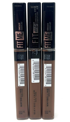(3) Maybelline Fit Me Concealer Sealed 0.23 fl oz 070 - Dark Coffee