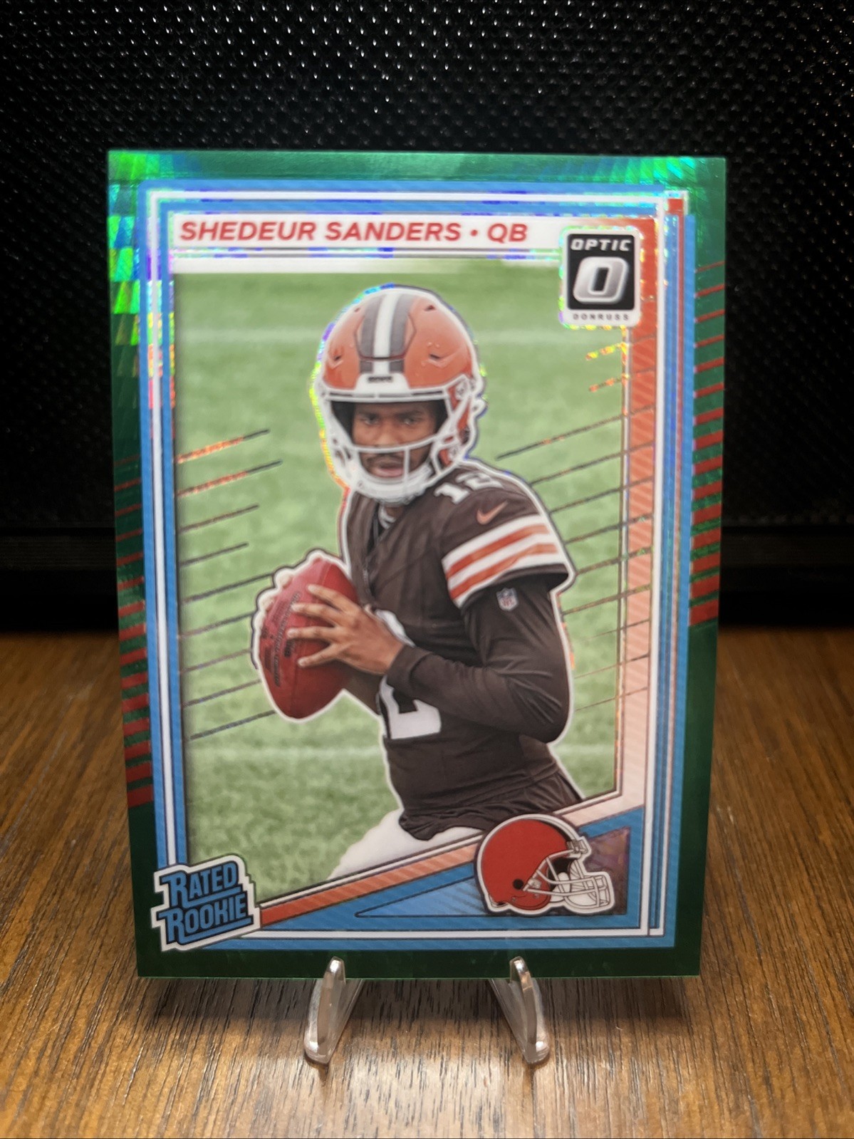 2025 Panini Donruss Optic Rated Rookie Shedeur Sanders Green Hyper Prizm #203